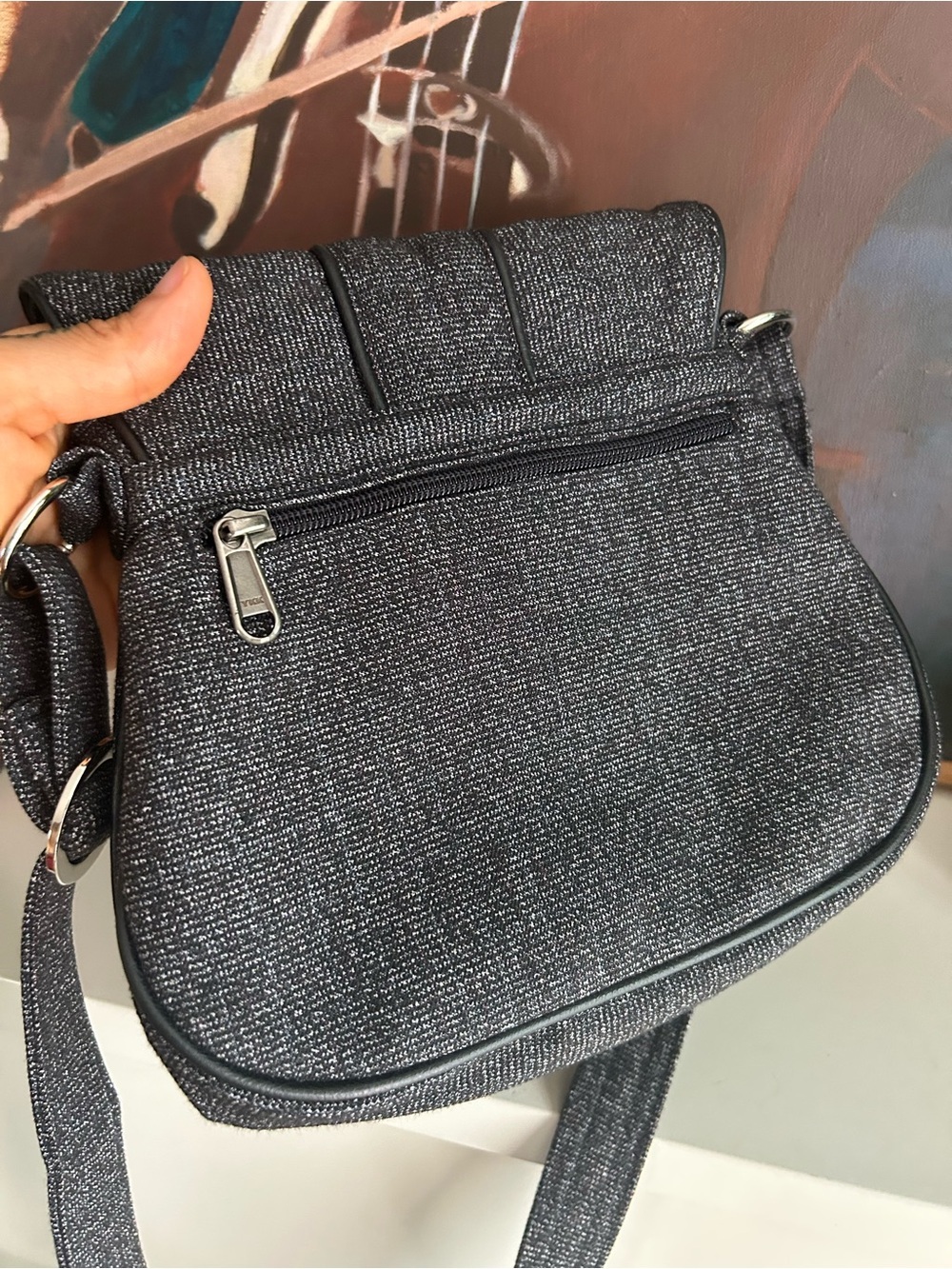 Jak’s Black Textured Crossbody Bag Red Button Retro Y2K Shoulder Purse - Picture 6 of 16